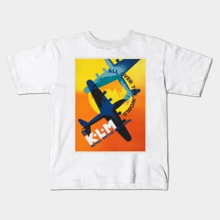 KLM All Over the World Vintage Poster 1930s Kids T-Shirt